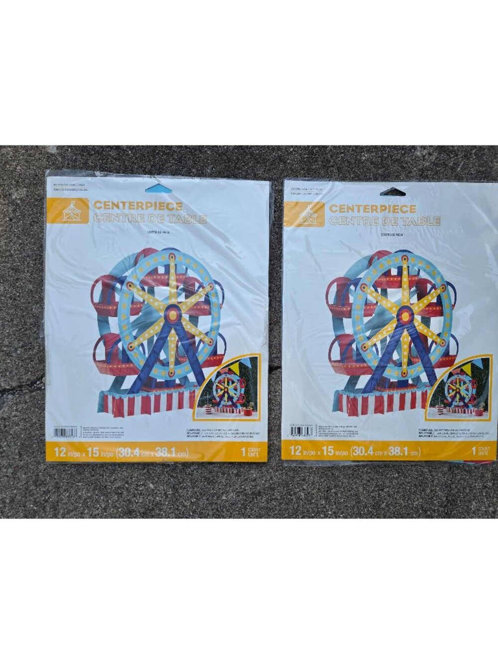 2 Pack 3D Ferris Wheel Table Centerpiece 12"x15" Carnival-Themed Party Decoratio